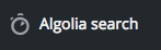 Algolia Search menu entry